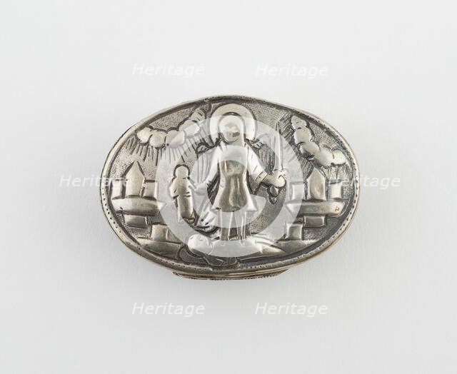 Snuffbox with Scene of St. Michael Triumphing Over the Devil, Europe, early 18th century. Creator: Unknown.