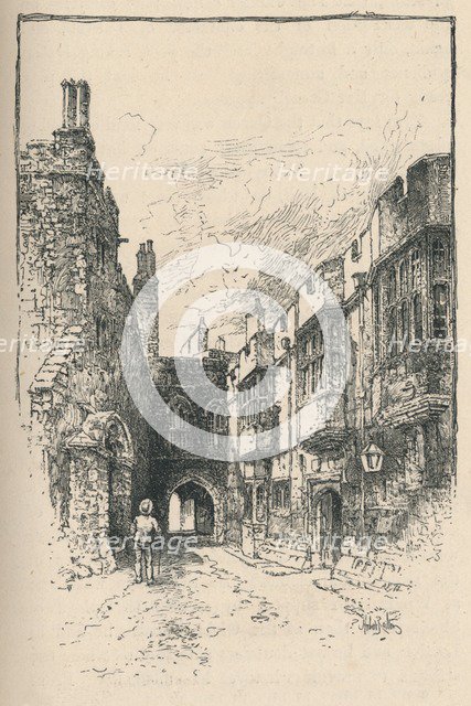 'Northern Gate and Library, from King John's Tower', 1895. Artist: Unknown.