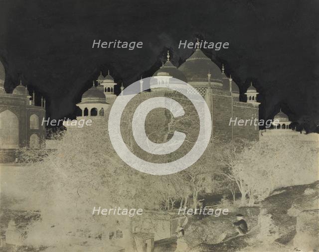 Taj Mahal, Back View of the Rest-House, with Figure, c. 1858-1862. Creator: John Murray (British, 1809-1898).