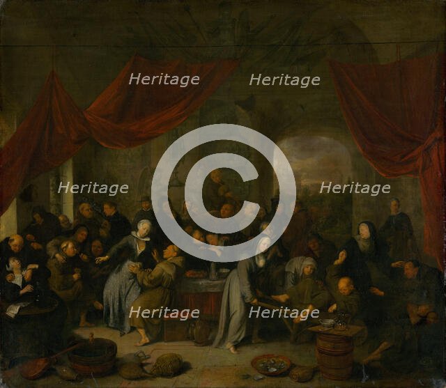 Entertainment of the monks, 1680-1700. Creator: Richard Brakenburgh.