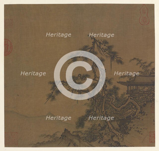 Pavilion on the Hillside, Ming dynasty, 15th century. Creator: Unknown.