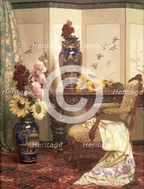 'Sunflowers and hollyhocks', 1889. Artist: Kate Hayllar