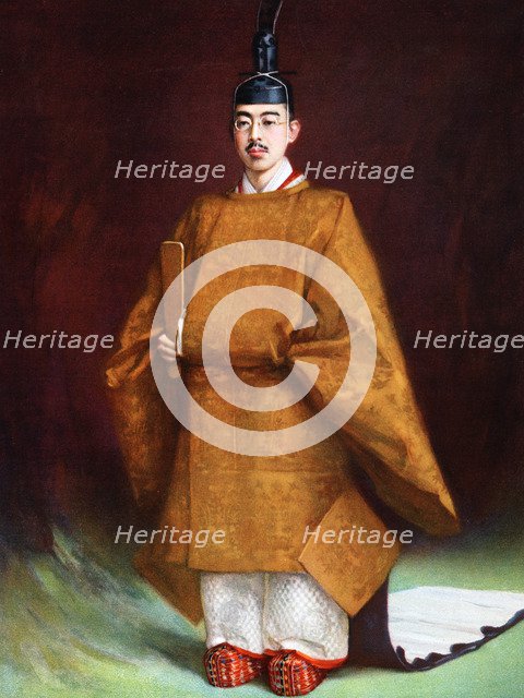 Emperor Hirohito in his coronation garments, c1924-1926. Artist: Unknown