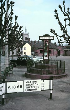 Village sign at Swaffham, Norfolk, c1955-1965. Creator: Arthur Charles Kirby Ware.