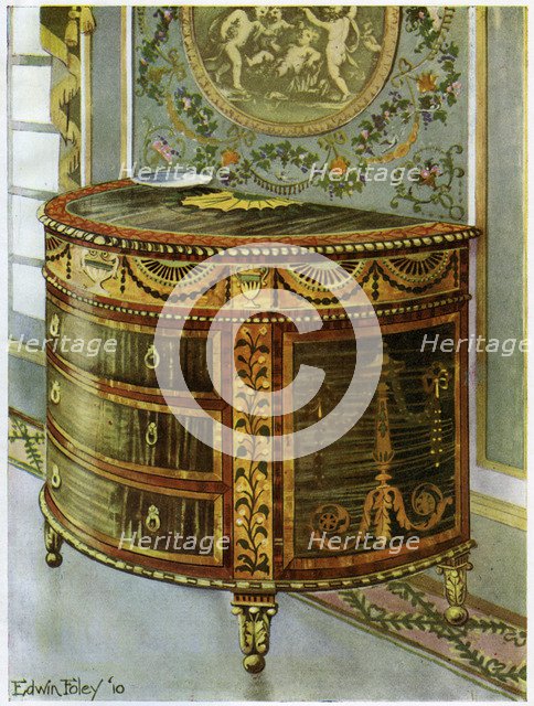 Inlaid satinwood commode with ormolu mounts, 1911-1912.Artist: Edwin Foley
