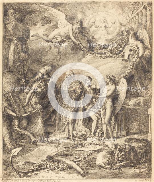 Allegorie sur la mariage du Comte de Provence, 1771. Creator: Gabriel de Saint-Aubin.
