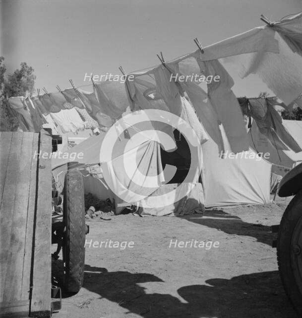 The incessant struggle for cleanliness amid dust and dirt, Imperial County, California, 1937. Creator: Dorothea Lange.