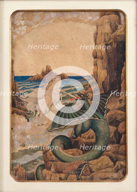 Saint George Killing the Dragon, 1916. Creator: Nikolay Kalmakov.