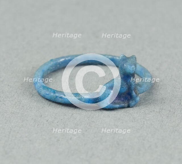 Ring: Figure of Seated Cat, Egypt, New Kingdom, Dynasty 18 (about 1390 BCE). Creator: Unknown.