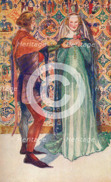 'A Man and Woman of The Time of Edward II', 1907. Artist: Dion Clayton Calthrop.