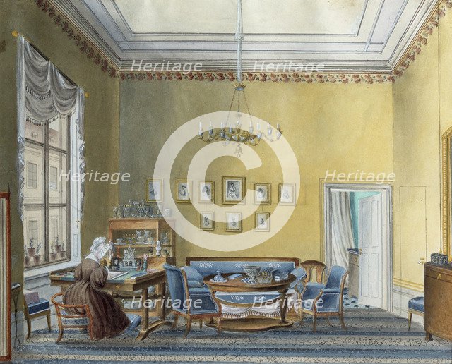 Interior in E Boratynsky's House, Moscow, Russia, 1830s. Artist: Russian Master