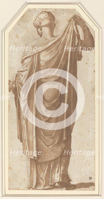 Female Roman Statue Seen from the Back. Creator: Nicolas Poussin.