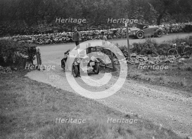 MG M type of JA Berry competing in the MCC Sporting Trial, 1930. Artist: Bill Brunell.