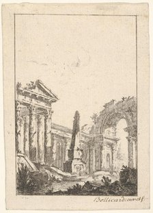 Architectural Capriccio, 1745-80. Creator: Jérôme Charles Bellicard.