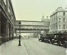 Cabs waiting outside Waterloo Station, Lambeth, London, 1930. Artist: Unknown.
