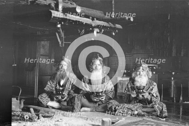 Ainu chiefs at Piratori, 1908. Creator: Arnold Genthe.
