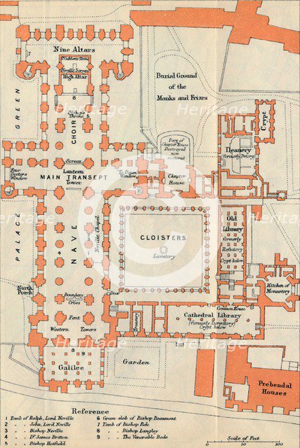 'Durham Cathedral', c20th Century. Artist: John Bartholomew.