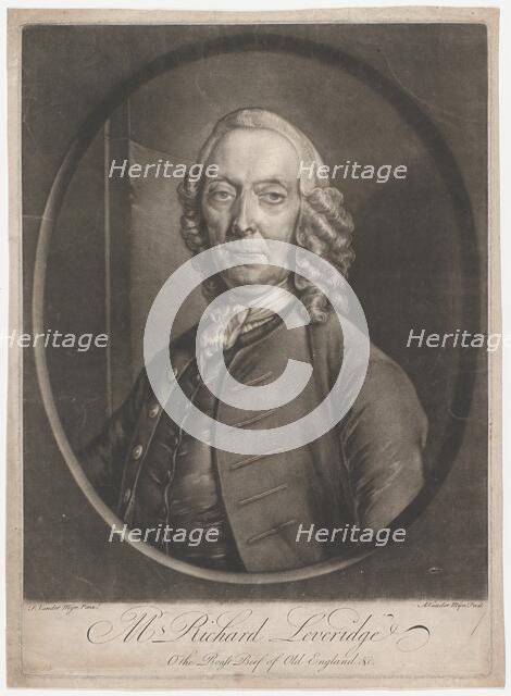 Mr. Richard Leveridge, ca. 1753. Creator: Andreas van der Mijn.