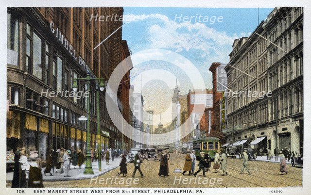 East Market Street west from 8th Street, Philadelphia, Pennsylvania, USA, 1926. Artist: Unknown