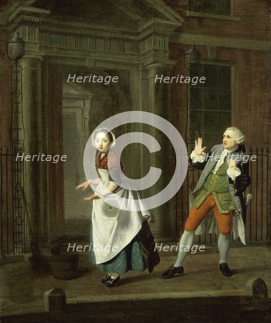 A well dressed servant girl spins her mop, c1764. Artist: Edward Penny