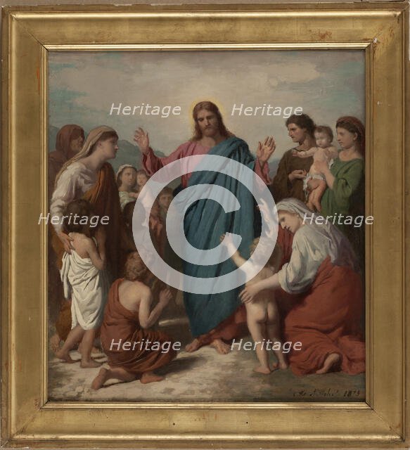 Esquisse pour l'église Notre-Dame-des-Blancs-Manteaux : Le Christ au milieu des enfants, 1873. Creator: Charles-Henri Hilaire Michel.