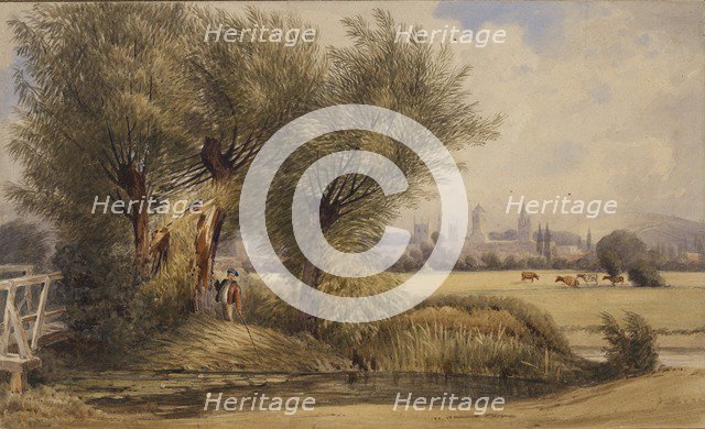 View of Oxford from the River, early 19th century. Artist: William Turner.