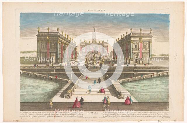 View of the Capitoline Hill in Rome, 1700-1799.  Creator: Anon.