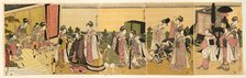 Parody of Prince Genji and his procession, c. 1790/1800. Creator: Rekisentei Eiri.