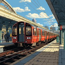 AI IMAGE - London Underground train, 2023. Creator: Heritage Images.