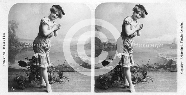 Portrait of a costumed woman, early 20th century.Artist: Aristophot