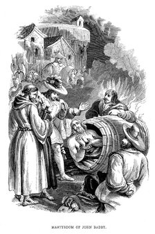 Burning of John Badby for heresy, 1410 (1848). Artist: Unknown