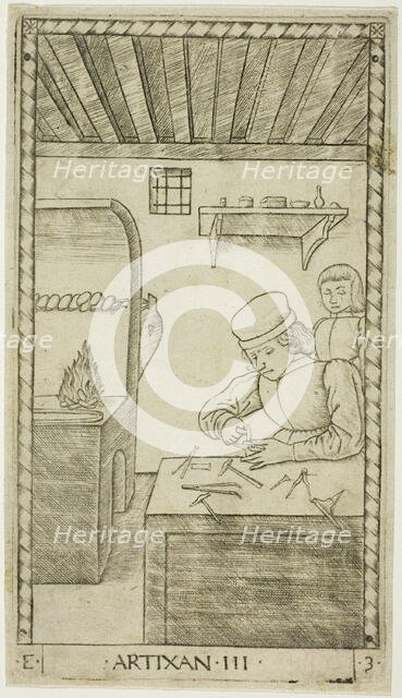 The Artisan, plate three from The Ranks and Conditions of Men, c.1465. Creator: Unknown.