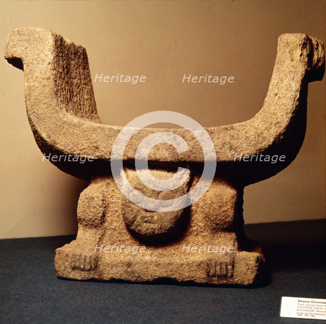 Jaguar Throne carved from lava stone, Pre-Columbian from Manaos, Ecuador.  Artist: Unknown.