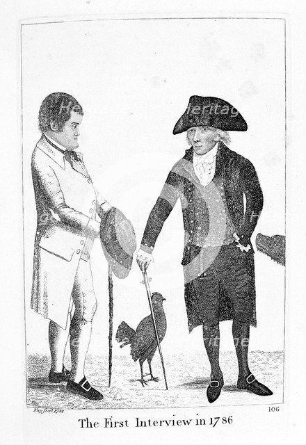 The First Interview in 1786' between Deacon Brodie and George Smith, 1788. Artist: John Kay