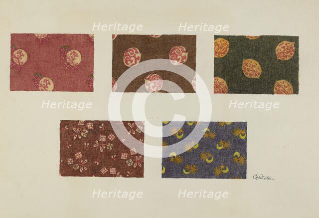 Textile Swatches, c. 1939. Creator: Charlotte Winter.