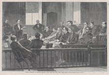 Jurors Listening to Counsel, Supreme Court, New York City Hall, New York (Har..., February 20, 1869. Creator: Unknown.
