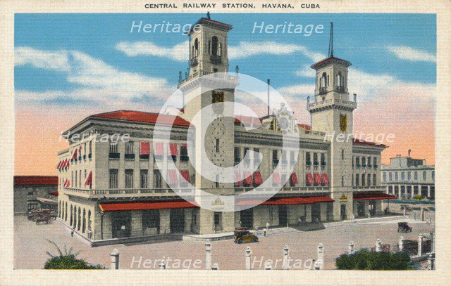 'Central Railway Station, Havana, Cuba', c1910. Artist: Unknown.