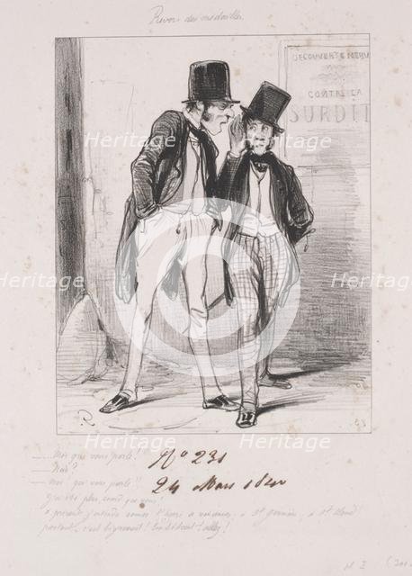 Revers des médailles: Moi qui vous parle, 1840. Creator: Paul Gavarni (French, 1804-1866).