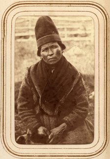 Portrait of Elsa Nilsdotter Länta, 35 years old, Sirka's Sami village, 1868. Creator: Lotten von Duben.