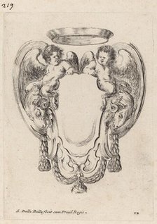 Cartouche with Rams and Infant Satyrs, 1647. Creator: Stefano della Bella.
