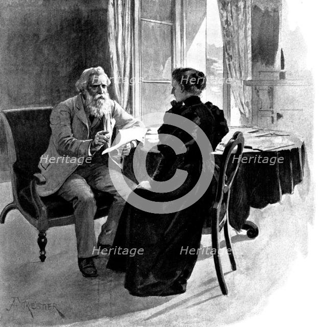 Adam Johnstone's Son: They went into the reading-room together and he shut the door, 1895. Creator: George Meisenbach.