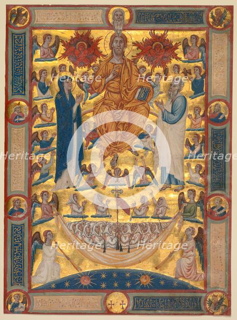 Christ in Majesty with the Virgin and St. John the Evangelist..., c. 1300-1330. Creator: Unknown.