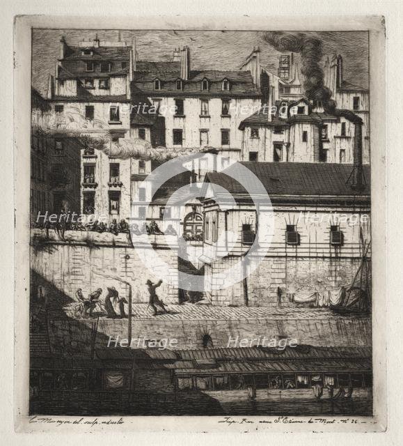 Etchings of Paris: The Mortuary, 1854. Creator: Charles Meryon (French, 1821-1868).