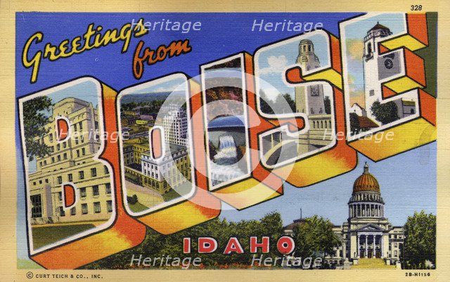 'Greetings from Boise, Idaho', 1942. Artist: Unknown