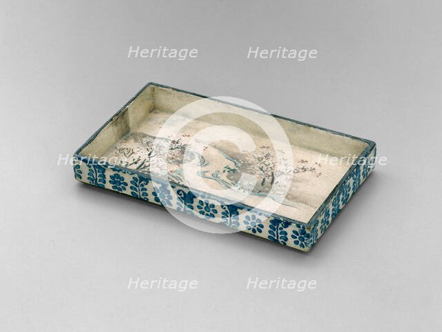 Dish with Design of Landscape with Blossoming Trees, Edo period; Narutaki..., (1699-1712). Creator: Ogata Kenzan.