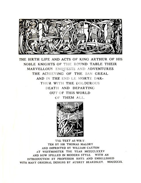 'Title-Page Designed by Aubrey Beardsley for Messrs. J. M. Dent and Sons Ltd', 1909, (1914).  Artist: Aubrey Beardsley.