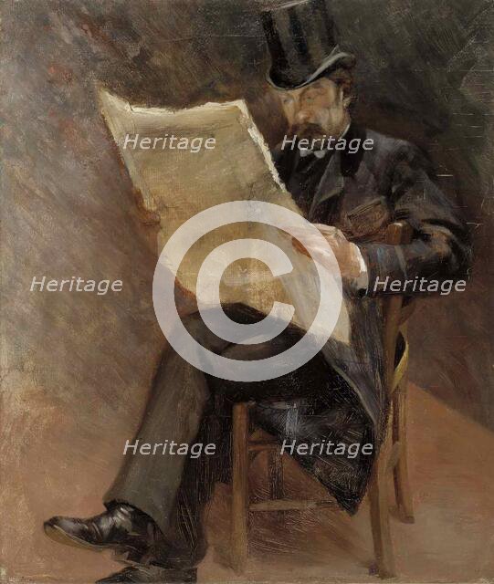 Newspaper reader (Björn Wasastjerna), 1889. Creator: Torsten Wasastjerna.