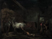 Stable with Three Horses, c1656. Creator: Philip Wouverman.
