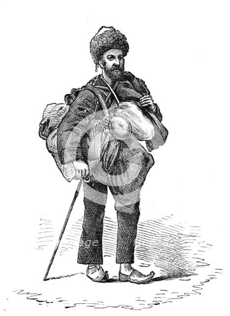 Jorgi, Mr. Suter's servant, carrying their bedding and provisions, 1881. Creator: Unknown.
