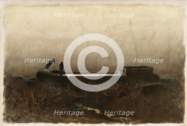 Watering Place with Ravens, 1878. Creator: Ladislav Mednyanszky.